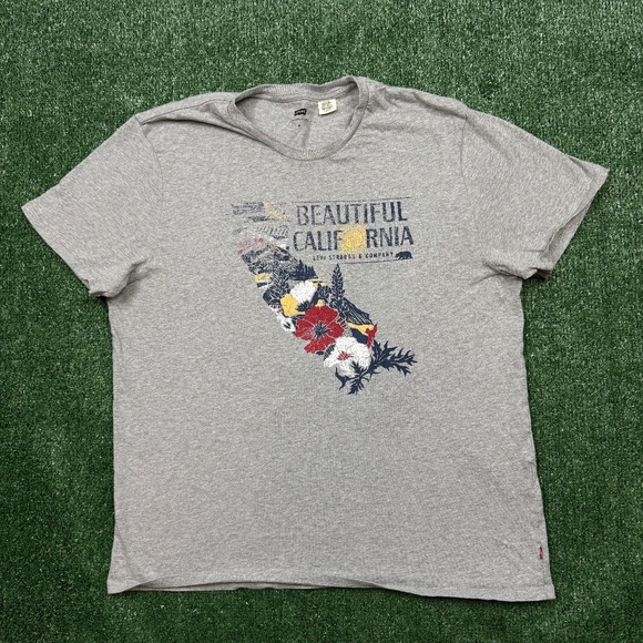 Levi's Graphic T Shirt Men's Size XL Gray Short Sleeve Crew Neck California Tee - Picture 1 of 7